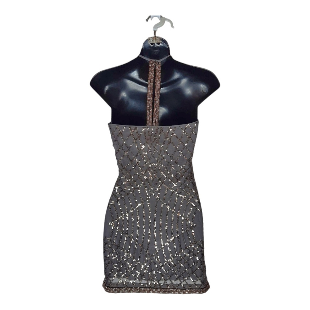 SAYLOR Goldy Sequin Beaded Mini Dress Cocktail Party Revolve XS 0 2 - Picture 4 of 9